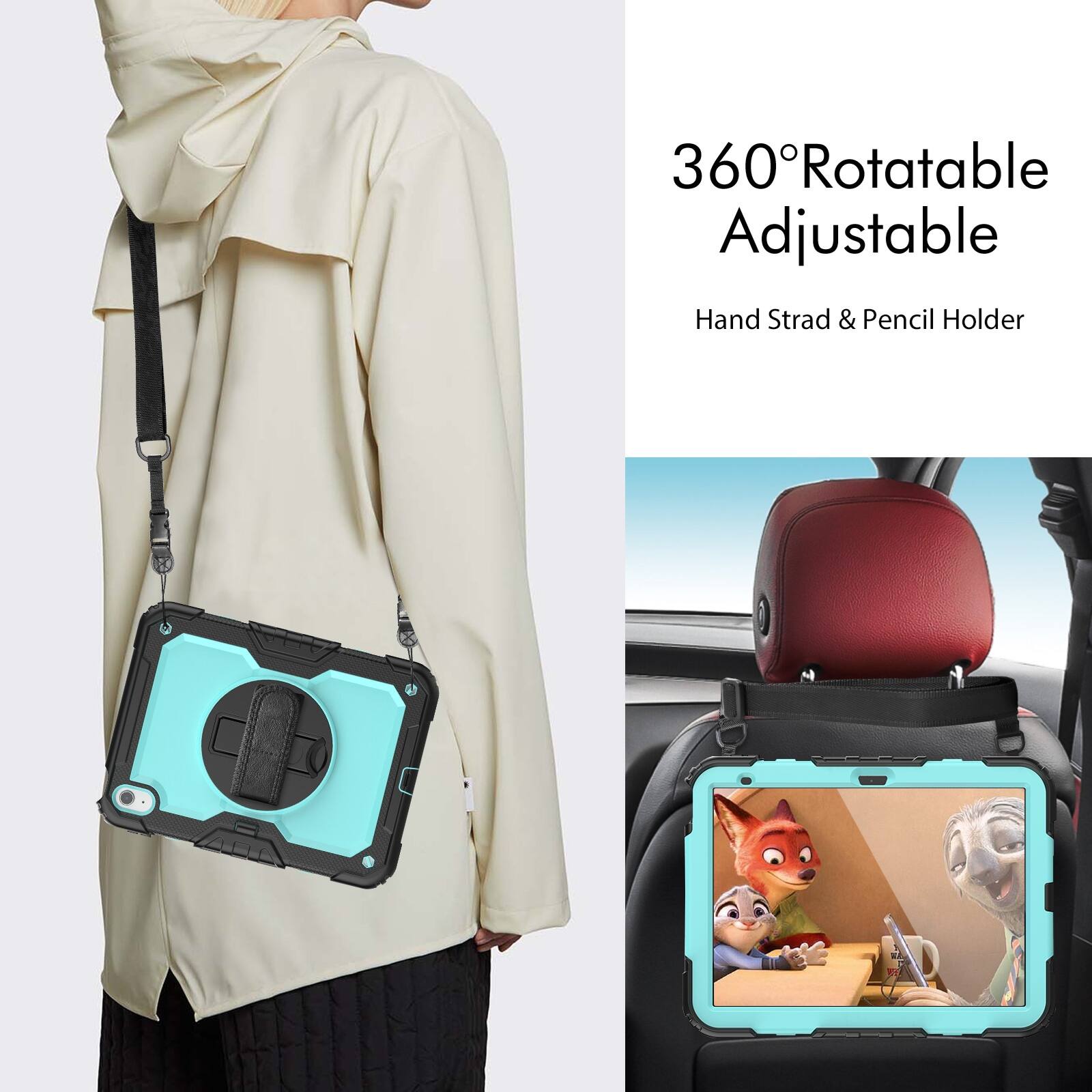 360° Rotatable Adjustable  
Hand Strad & Pencil Holder