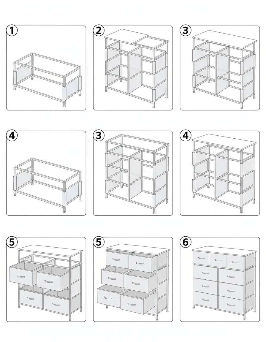 Alt View 4. AOITUN - Wide 9-Drawer Fabric Dresser 47", White Storage Chest with Narrow Depth, Horizontal Organizer for Bedroom - White.