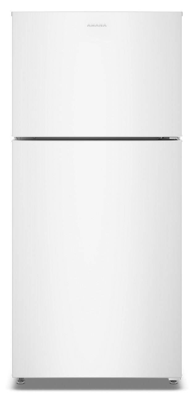 Front. Amana - 19 Cu. Ft.Garage Ready Top-Freezer Refrigerator and - White.