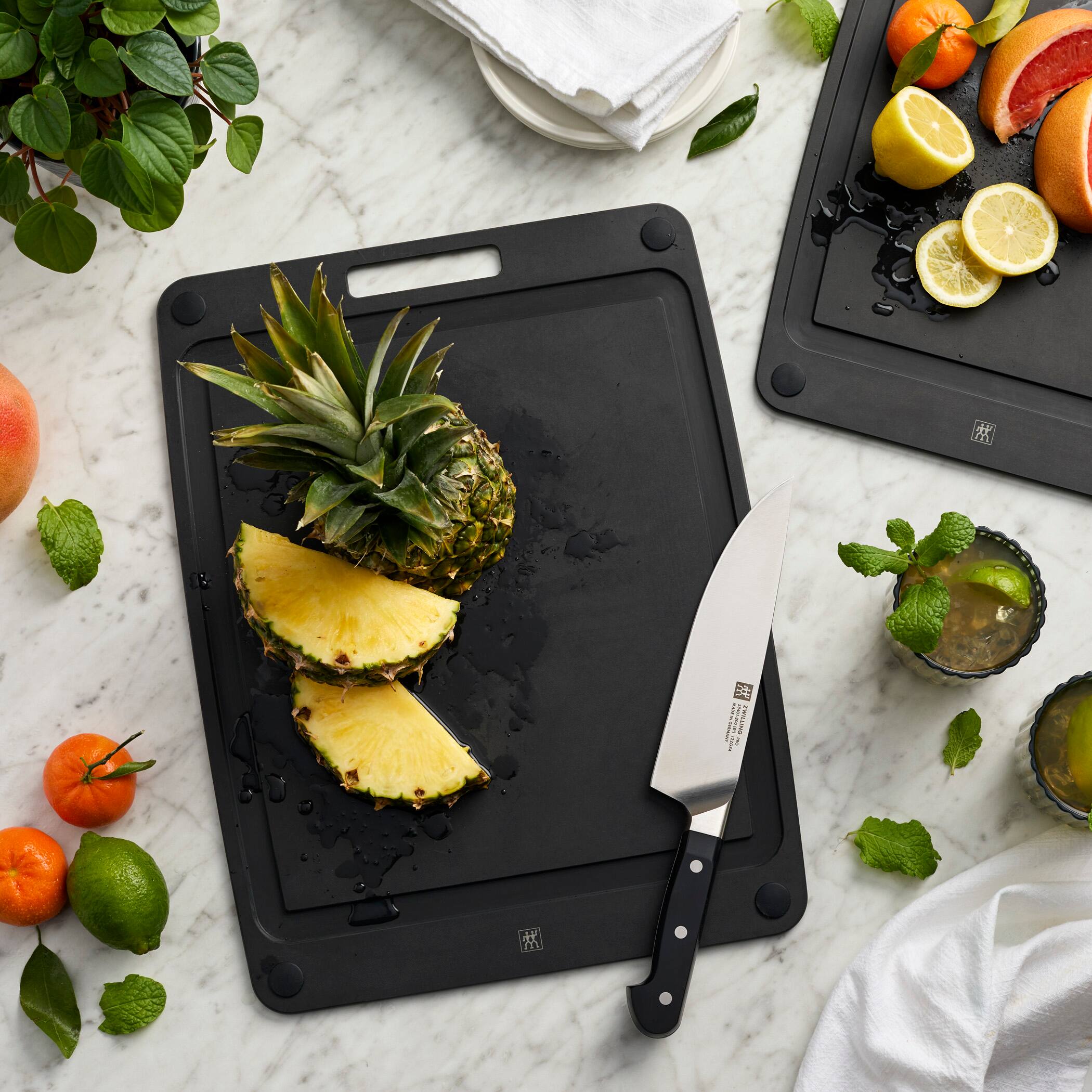 Alt View 3. ZWILLING - ZWILLING Plant Fiber 17-in x 13-in Non-Slip Cutting Board - Slate - Slate.