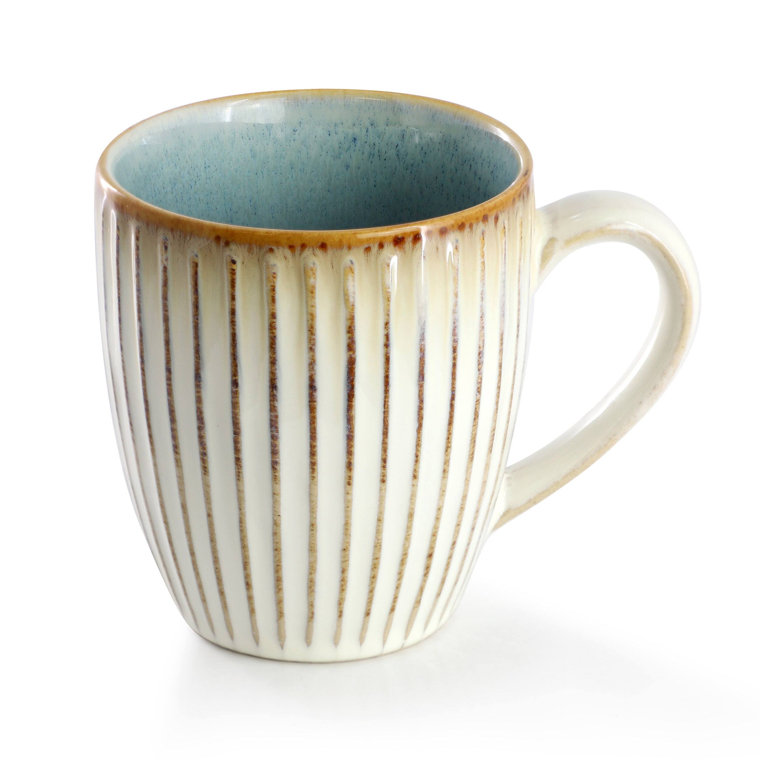 Alt View 4. Elama - Elama Louann 16 Piece Stoneware Dinnerware Set in Blue and Beige - Blue and Beige.