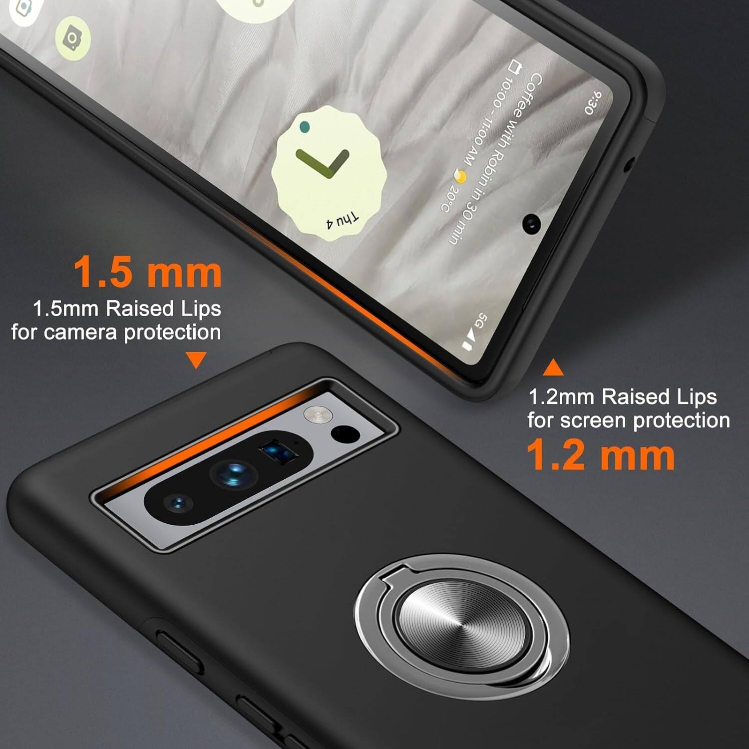 1.5 mm Raised Lips for camera protection
1.2 mm Raised Lips for screen protection