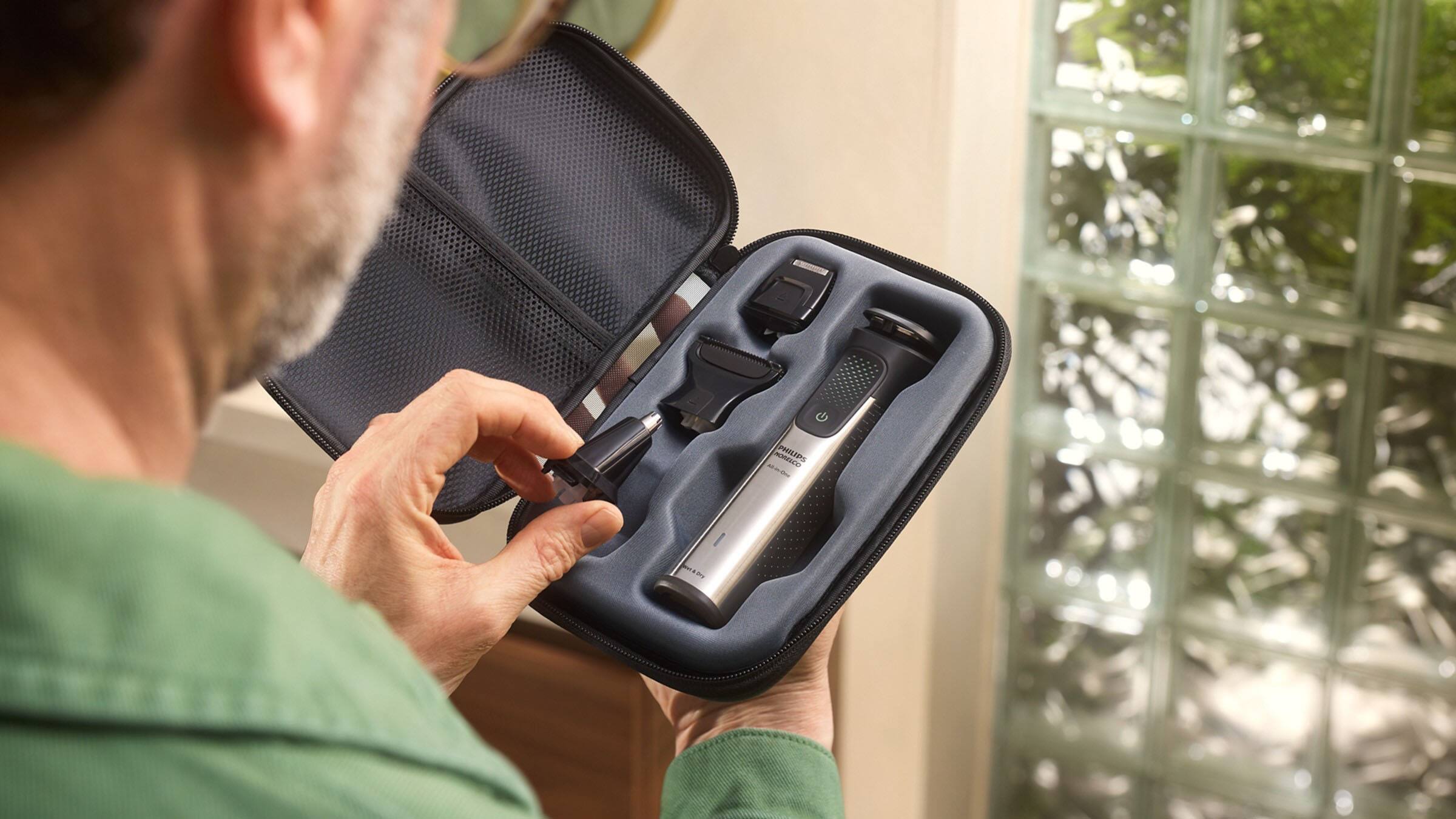 Alt View 17. Philips Norelco - Philips Norelco All-in-One 9000 Series 23-Piece Trimmer - MG9575/49 - Silver.