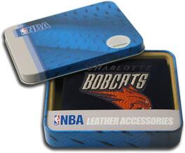 Rico Industries - Charlotte Bobcats - NBA Classic Throwback - Embroidered Black Leather Trifold Wallet - Multi