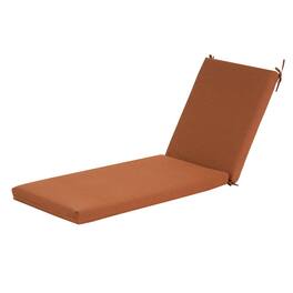 Ecooso - Water-Repellent Outdoor Chaise Lounge Cushion with Ties, UV-Resistant Fabric, 3-Inch Thick Padding, and Easy-Care Design - Orange