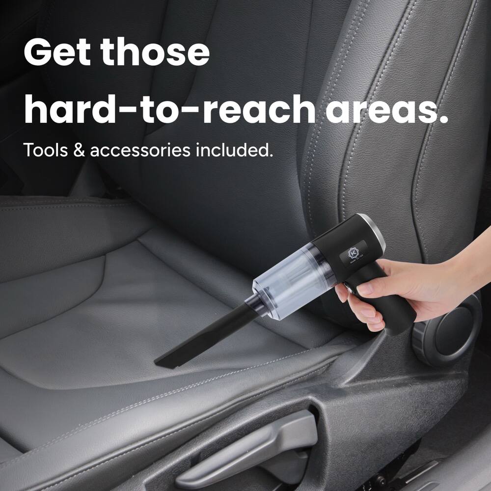 Get those hard-to-reach areas.  
Tools & accessories included.