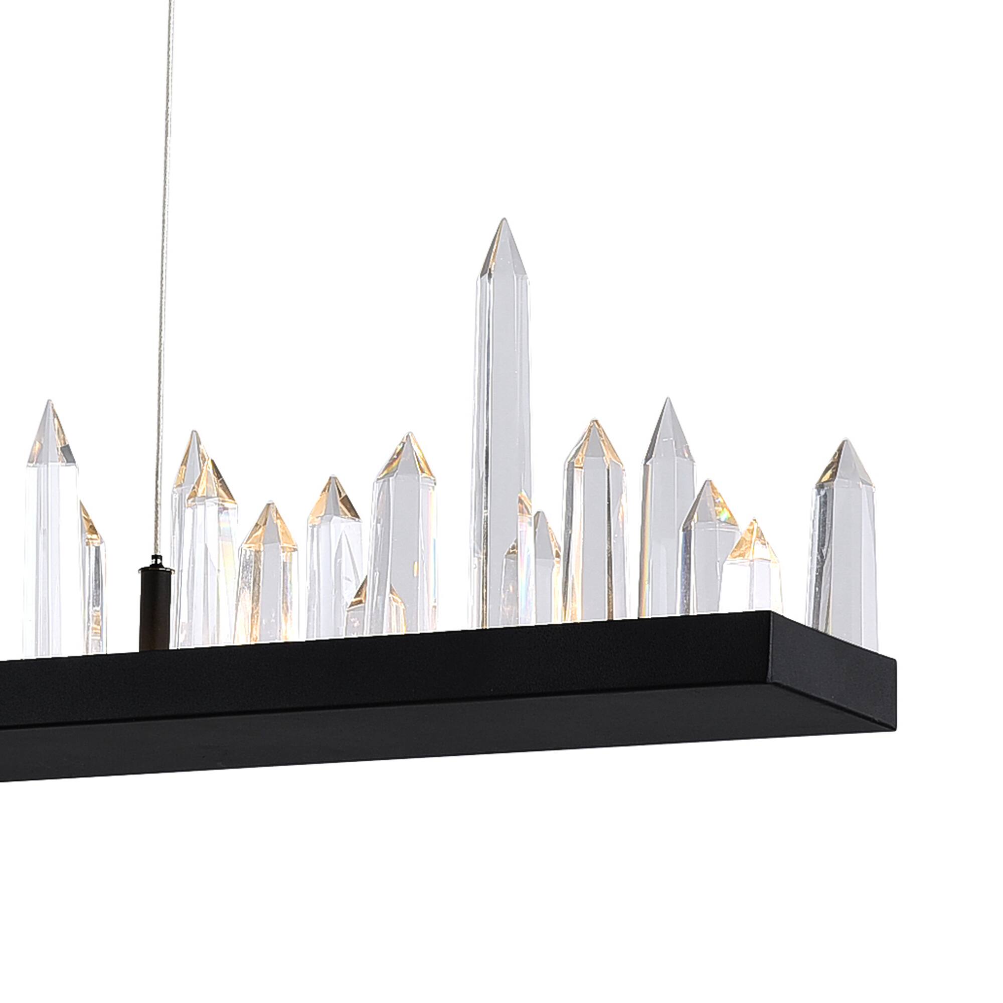 Angle. CWI Lighting - Juliette LED Chandelier With Black Finish - Black.