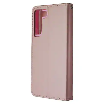 Front. Mybat - Mybat MyJacket Wallet Case for Samsung Galaxy (S22+) - Rose Gold Leather - Pink.