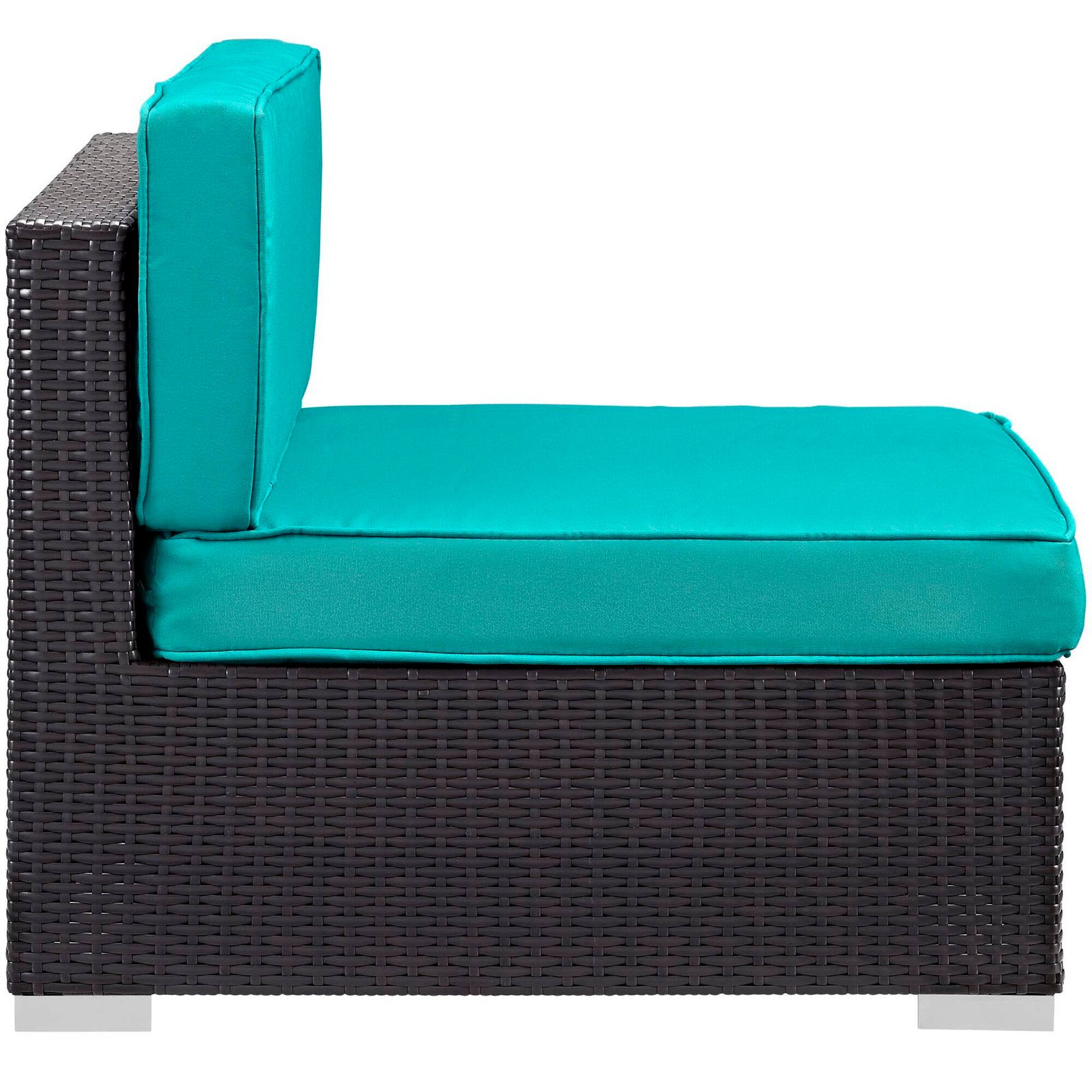 Angle. Modway - Gather Corner and Middle Outdoor Patio Sectional Set by Modway - Espresso Turquoise.