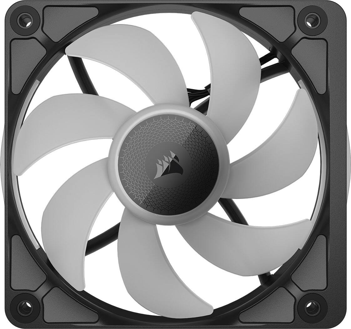 Alt View 2. CORSAIR - iCUE LINK RX120 II RGB 120mm PWM Fans – Optimized for quiet operation – Up to 2,100 RPM – 8 RGB LEDs per fan - Black.