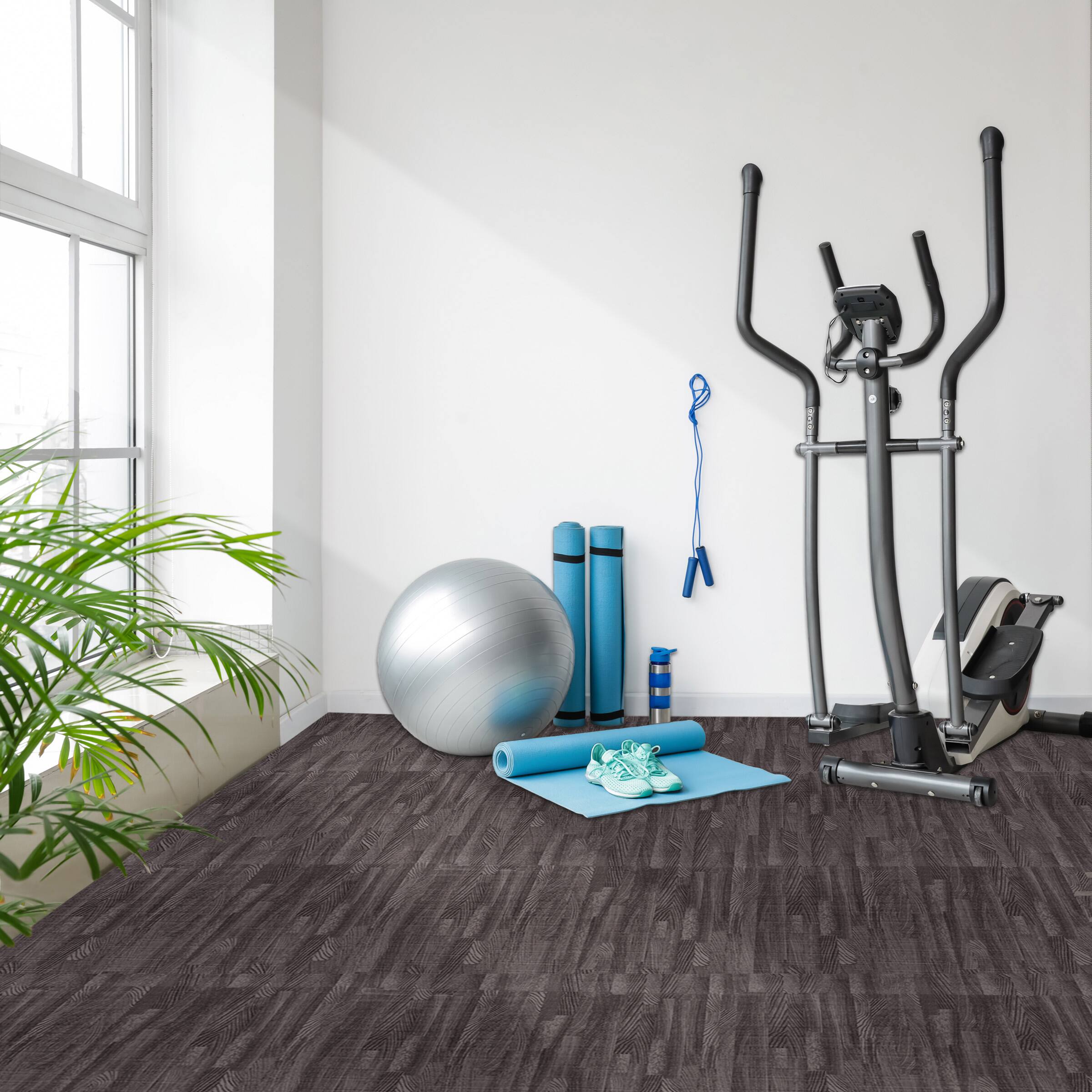 Alt View 4. Sorbus - Sorbus 24 Pack Wood Grain Floor Tiles Foam Mat EVA Interlocking Mats Tile 3/8-Inch Thick Flooring Exercise Mats - Carbon.