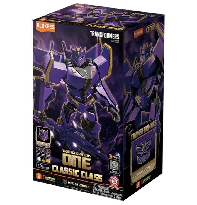 BLOKEES ONE TRANSFORMERS  
BLOKEES MGU TRANSFORMERS  
SUCUEO CH TRANSFORMERS  
7186 "I 107 PIECES  
HAMPION CLASSIC CLASS  
MEGATRONUS  
MEGATRONUS  
WARNING: CHOKING HAZARD Not for Small children under parts. 3 years.