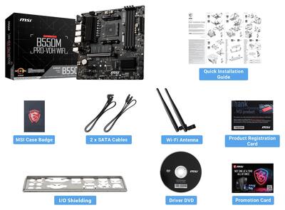 MSI B550M PRO VDH WIFI (Socket AM4) AMD B550 MATX DDR4 Wi Fi