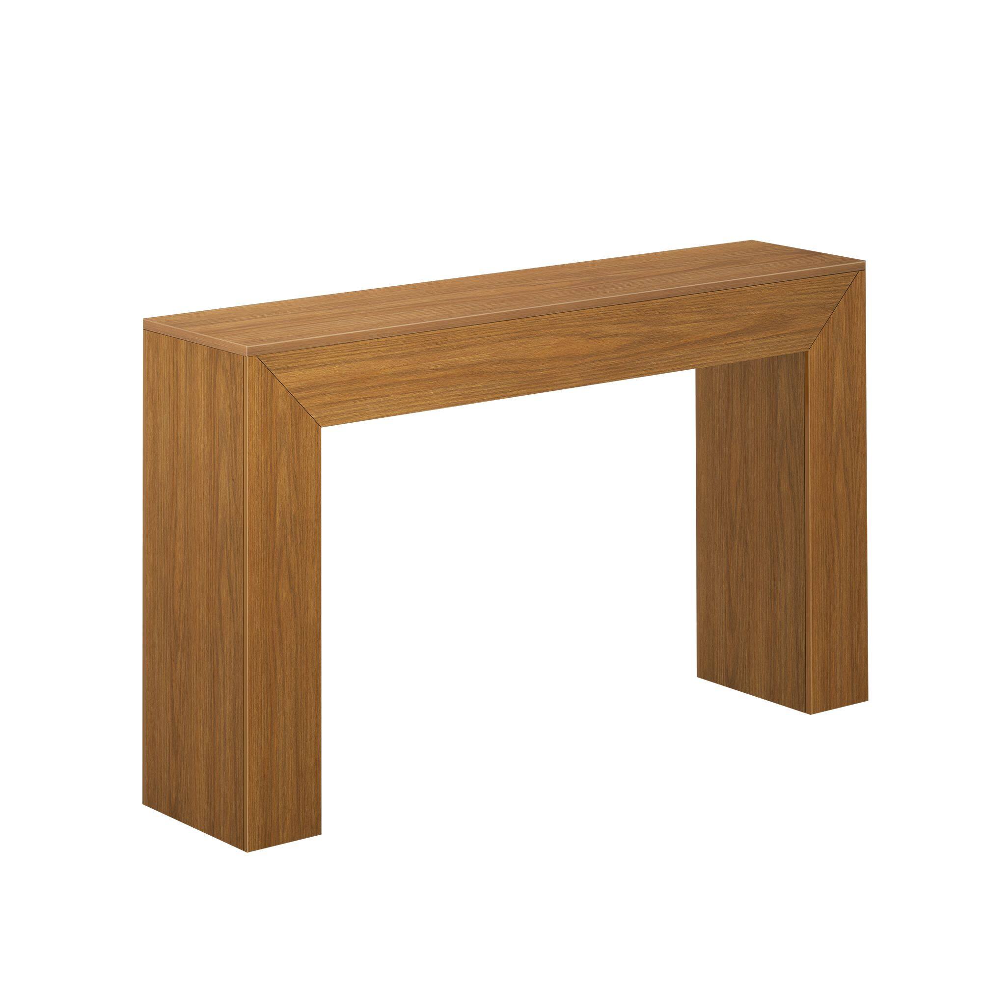 Alt View 2. Plank+Beam - Grande Console Table (56in / 1420mm), Pecan Wirebrush - Pecan Wirebrush.