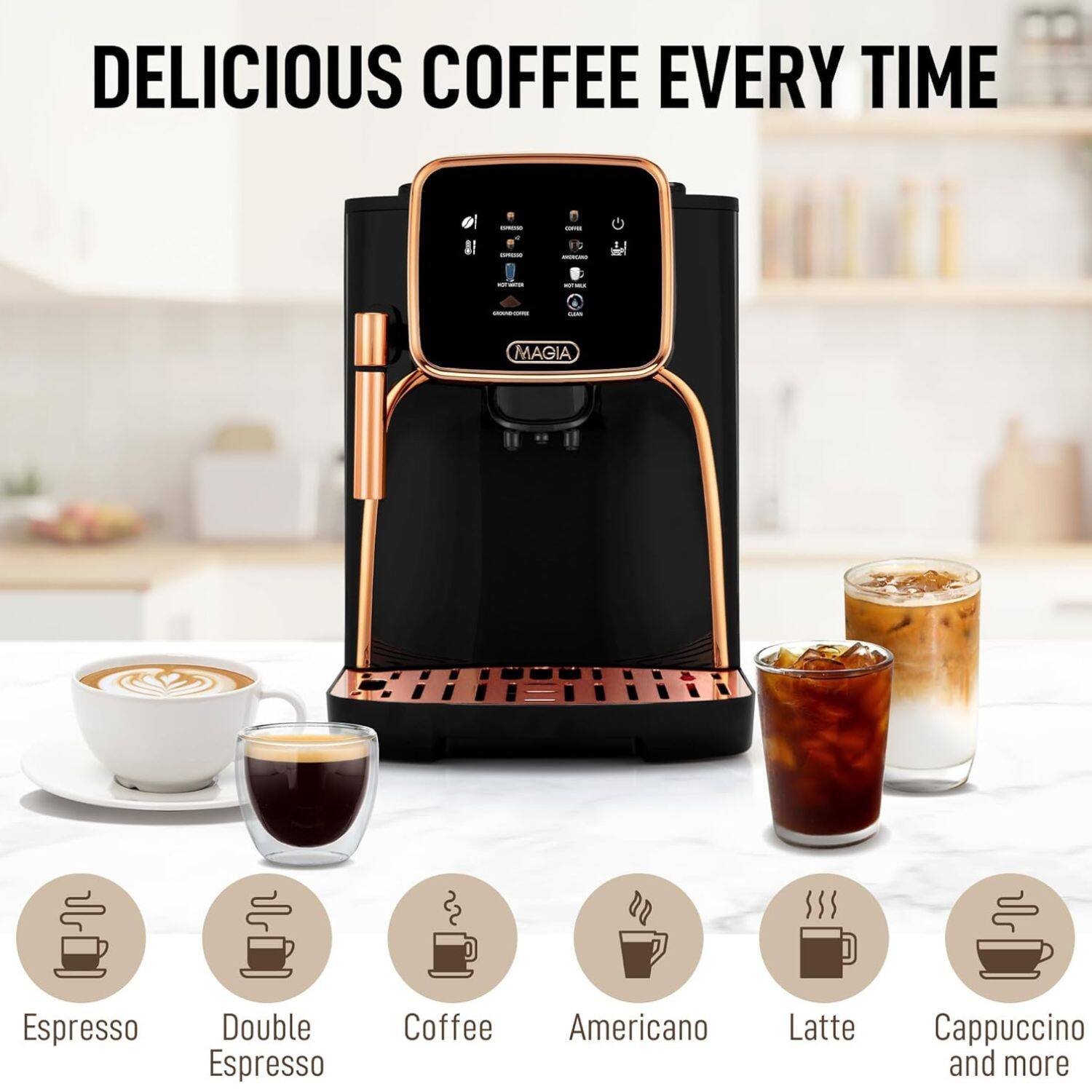 DELICIOUS COFFEE EVERY TIME

Espresso
Double Espresso
Coffee
Americano
Latte
Cappuccino and more