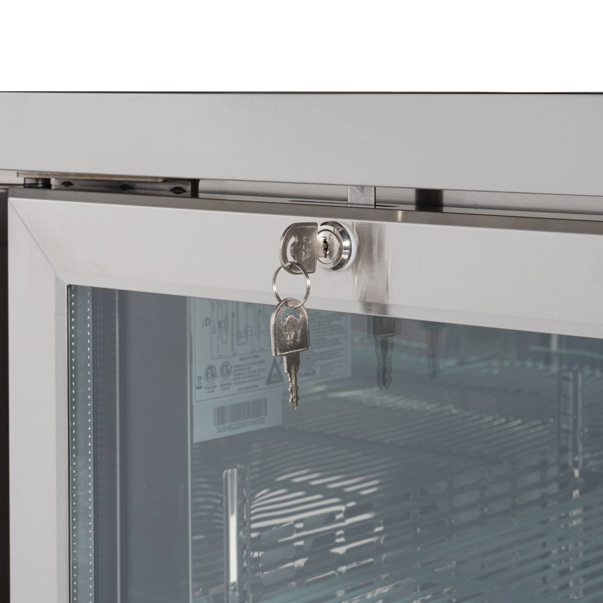 Alt View 3. Koolmore - 72 in. Commercial Three Glass Door Back Bar Cooler Refrigerator with LED Lighting, 18 Cu. Ft Capacity in Stainless-Steel - Stainless-Steel.