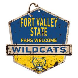 Jardine - Fort Valley State Wildcats Fans Welcome Sign - Blue