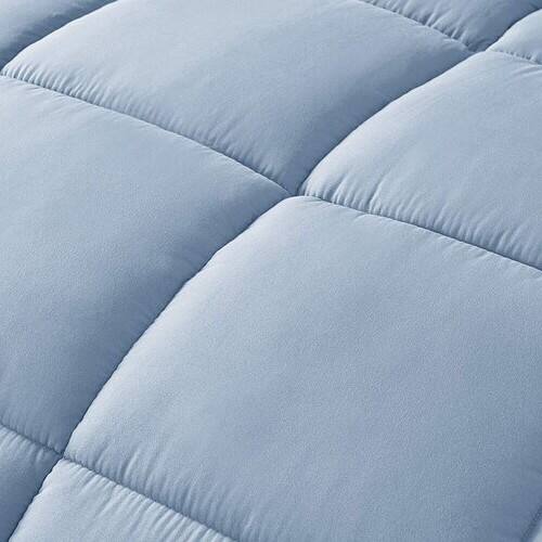 Back. Hivvago - Queen Size Reversible Microfiber Down Alternative Comforter Set in Blue - Blue.