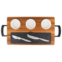 Viking 7-piece Acacia Wood Slate Cheese Board-Charcuterie Set - Multicolor - Front_Zoom