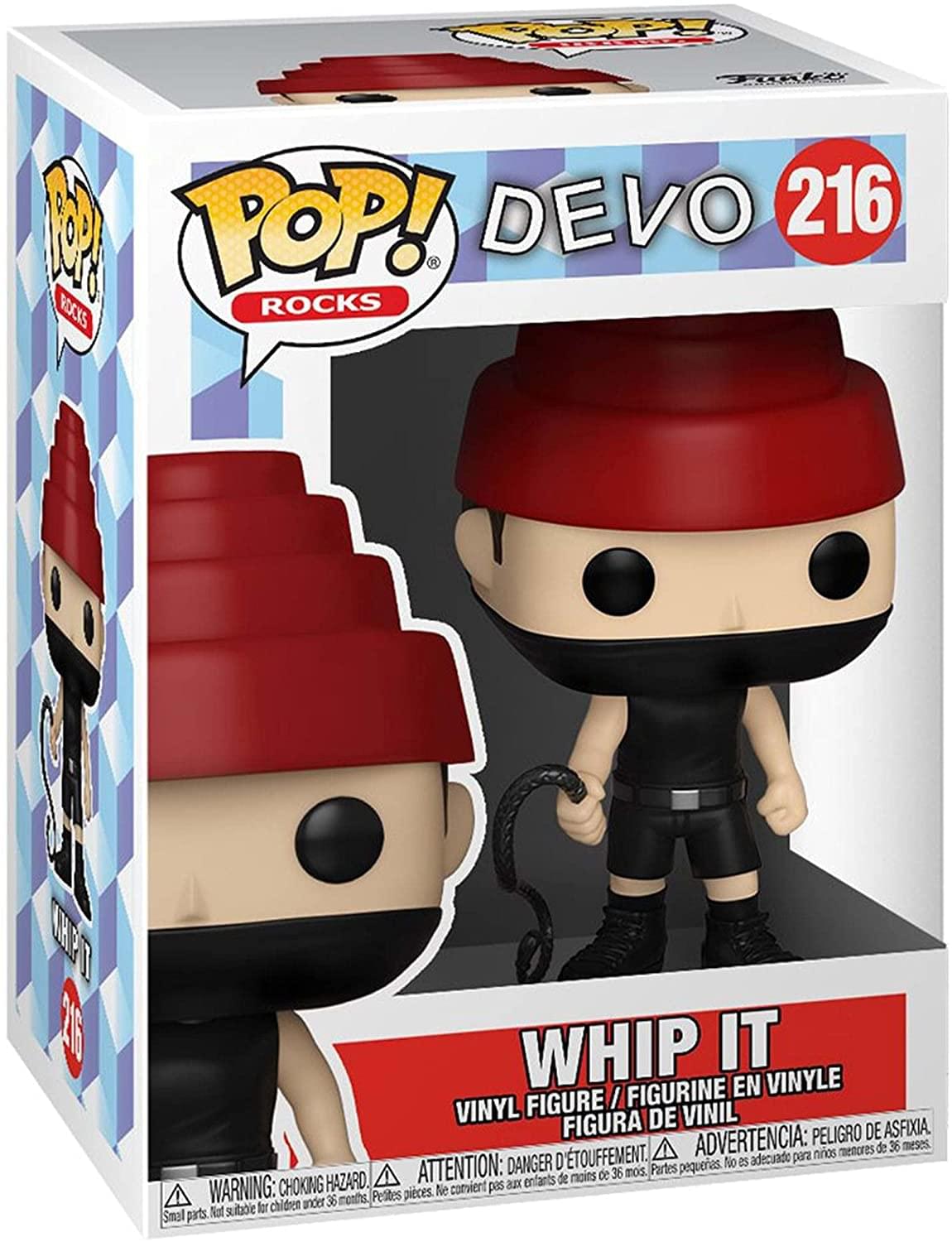 **DEVO 216**

**POP! ROCKS**

**WHIP IT**

**VINYL FIGURE / FIGURINE EN VINYLE / FIGURA DE VINIL**

**WARNING: CHOKING HAZARD. Small parts. Not suitable for children under 36 months.**

**ATTENTION: DANGER D'ÉTOUFFEMENT. Petites pièces. Ne convient pas aux enfants de moins de 36 mois.**

**ADVERTENCIA: PELIGRO DE ASFIXIA. Partes pequeñas. No es adecuado para niños menores de 36 meses.**