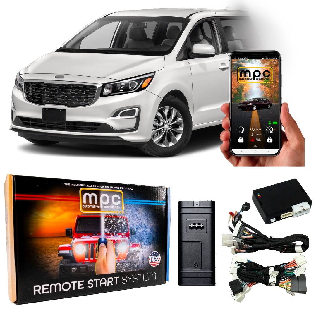 MPC - Remote Start Kit For Kia Sedona 2015-2021 | Phone App Control | 3X Lock To Start - Black