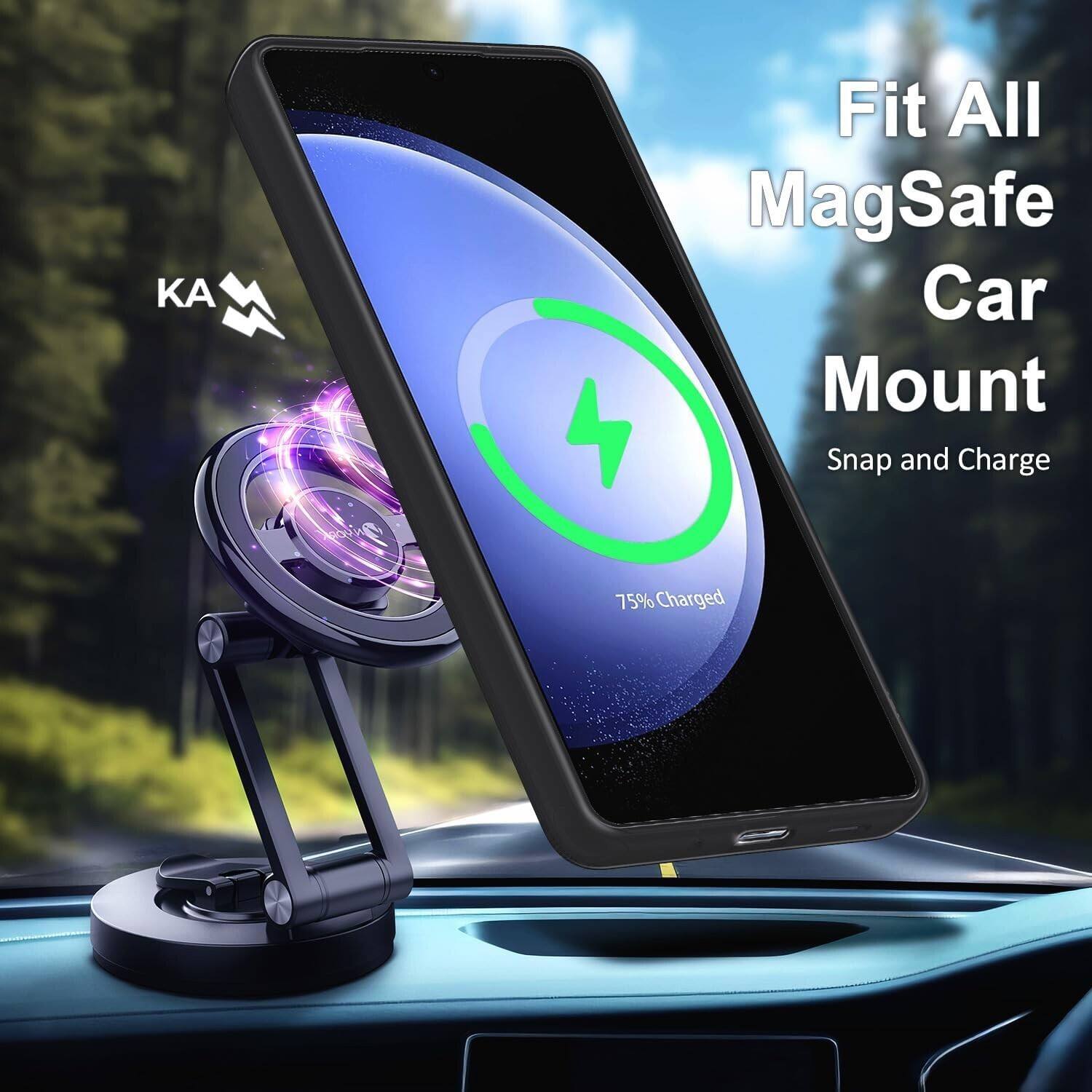 KA Fit All MagSafe Car Mount Snap and Charge  
75% Charged