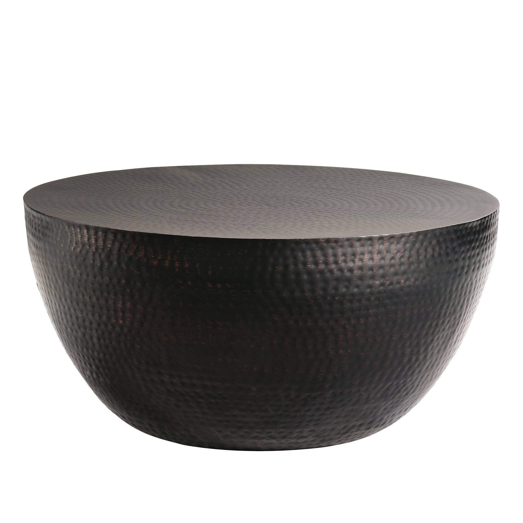 Angle. Modway - Mella 32 Inch Metal Hammered Coffee Table by Modway - Black.