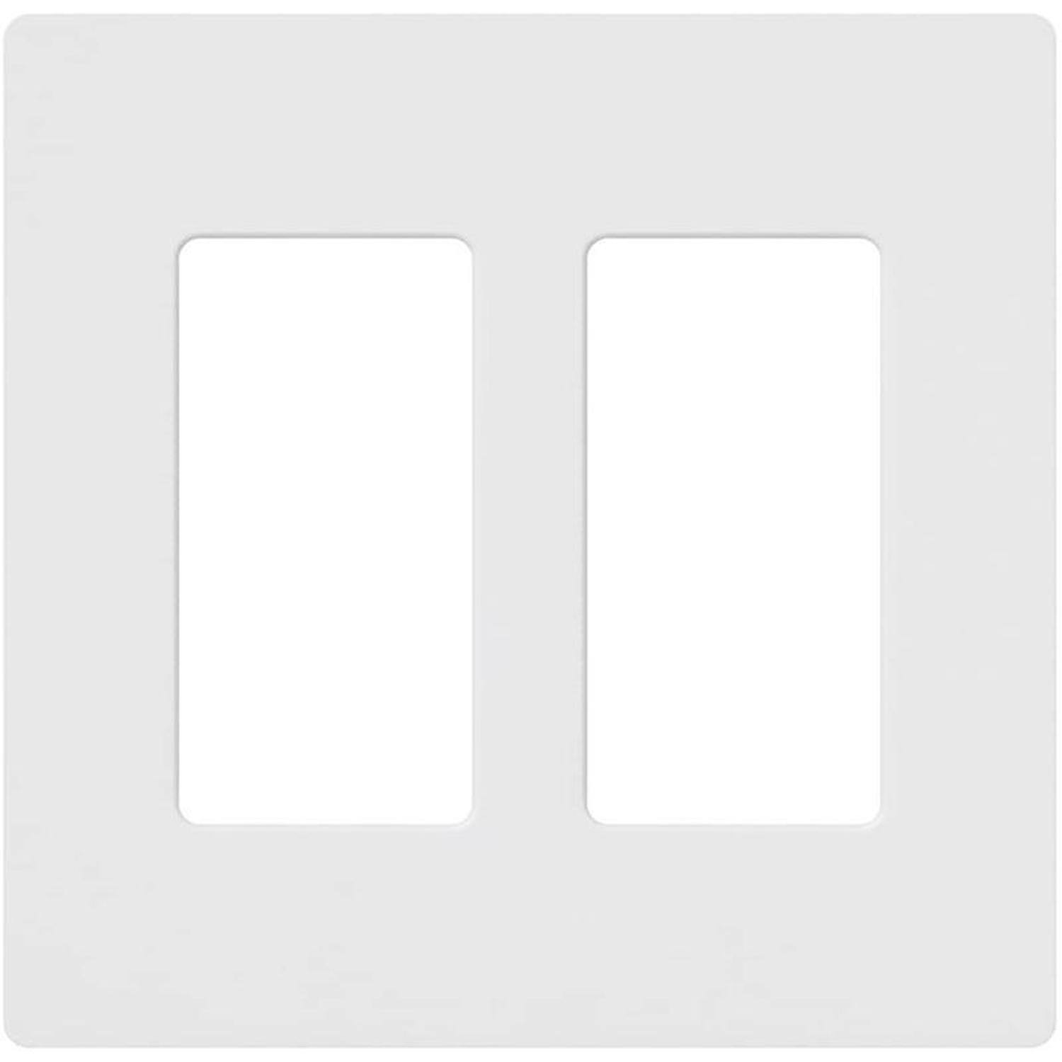 Angle. Lutron - Lutron Claro White 2 gang Plastic Decorator Wall Plate 1 pk - White.