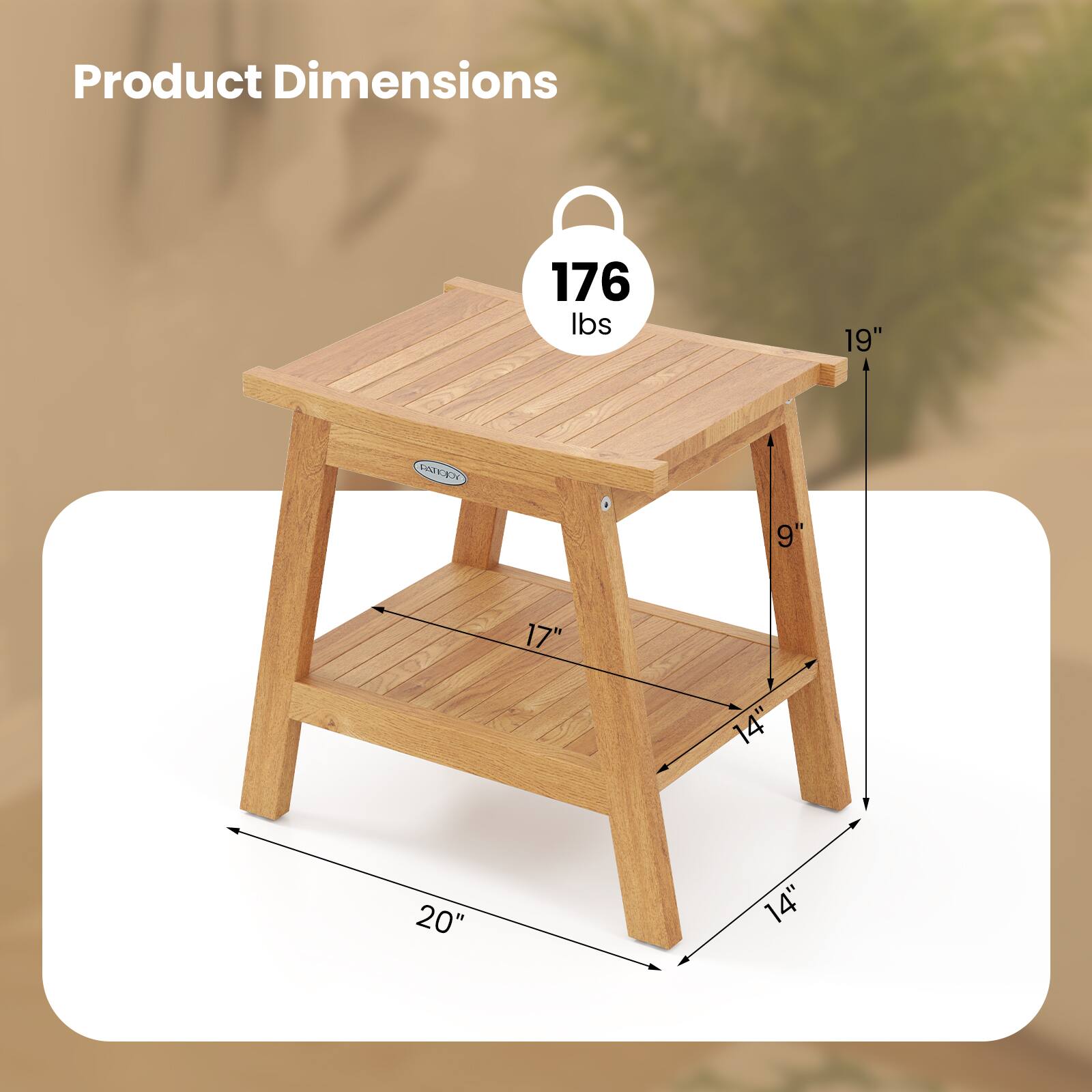 Product Dimensions  
176 lbs  
19" x 17" x 20" x 9" x 14" x 14"