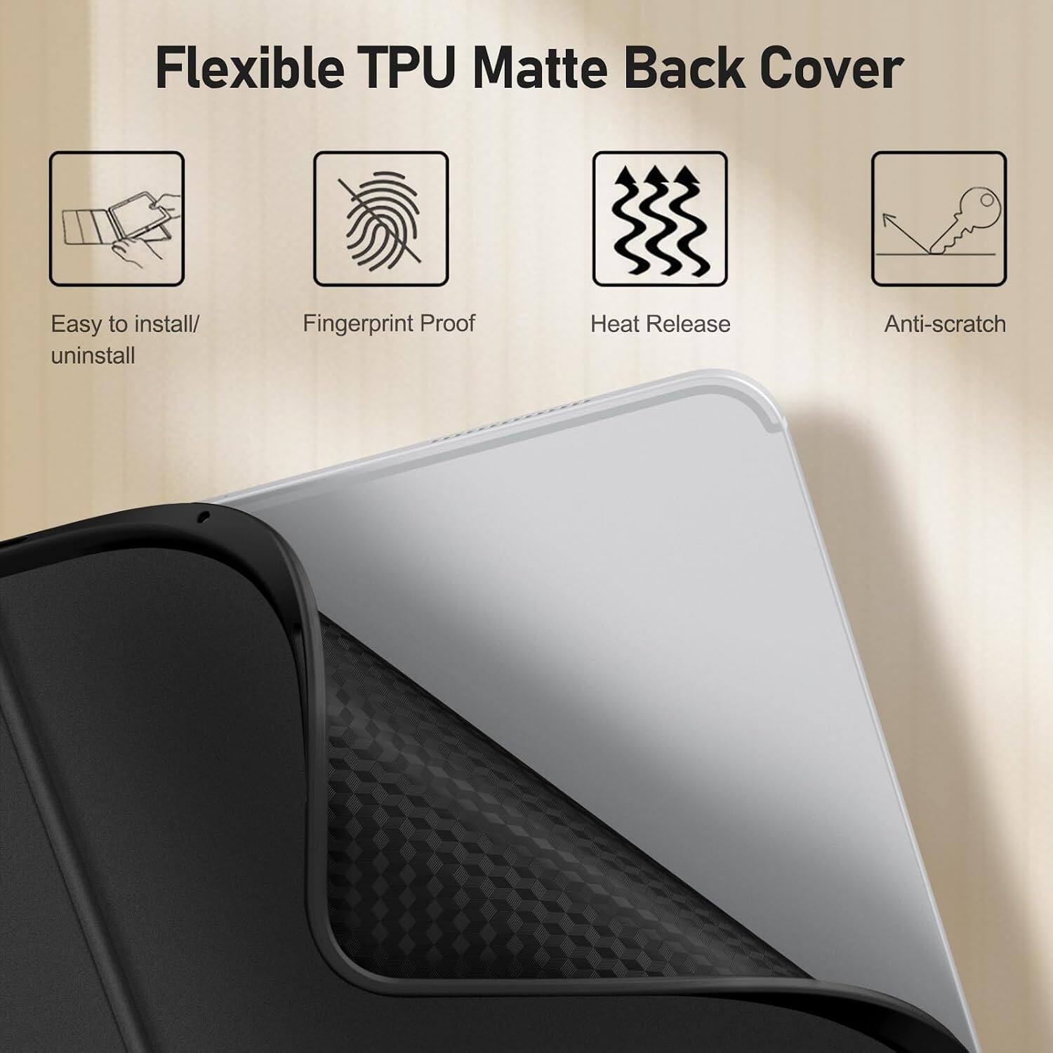 Flexible TPU Matte Back Cover

- Easy to install/uninstall
- Fingerprint Proof
- Heat Release
- Anti-scratch