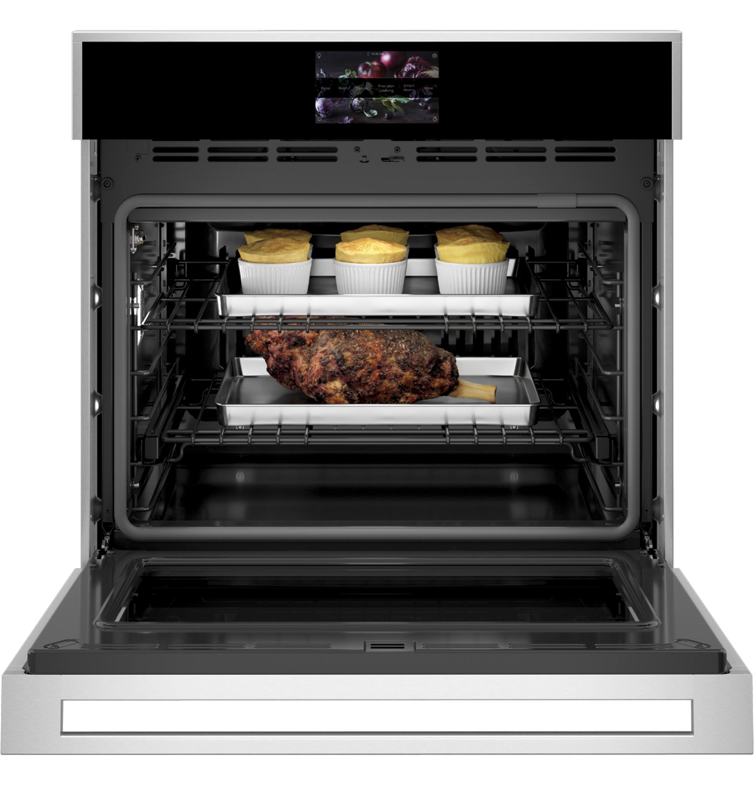 Alt View 11. Monogram - 30" Built-In Single Electric Convection Wall Oven with Precision Cooking and LCD Controls - Stainless steel.
