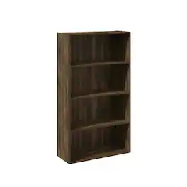 FurniFact - Wooden bookcase with minimalist design - Columbia Walnut