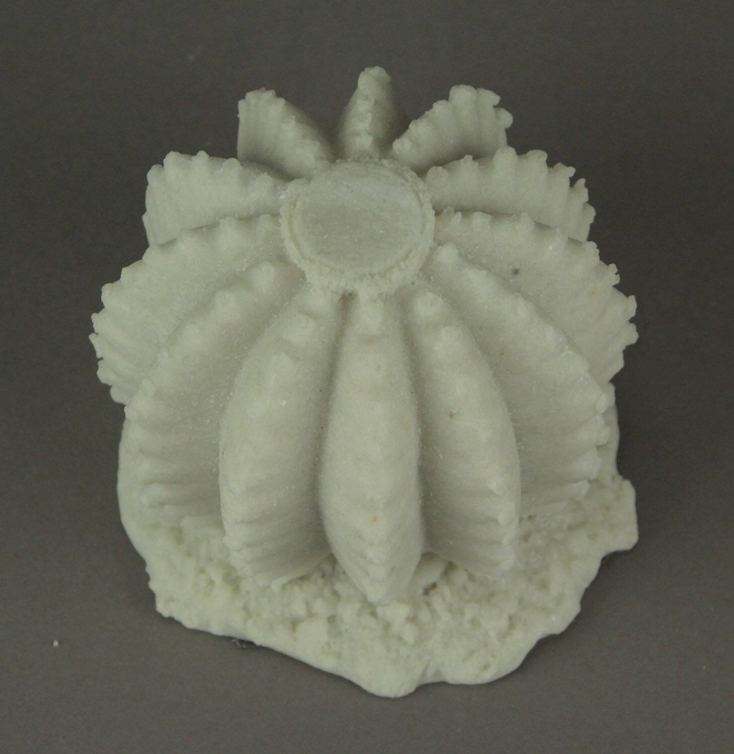 Alt View 1. Zeckos - White Sandstone Finish Ball Cactus Statue Small - White.
