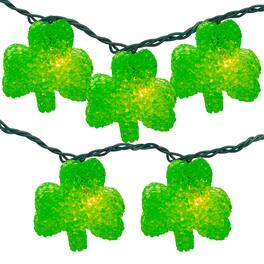 Northlight - 10 Irish Shamrock St Patrick's Day String Lights - 7.25ft Wire - Green