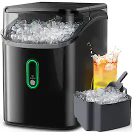 Silonn - Countertop Nugget Ice Maker, Nugget Ice Maker with Soft Chewable Ice, 33lbs/24H Auto-Clean Countertop Ice Machine - Black