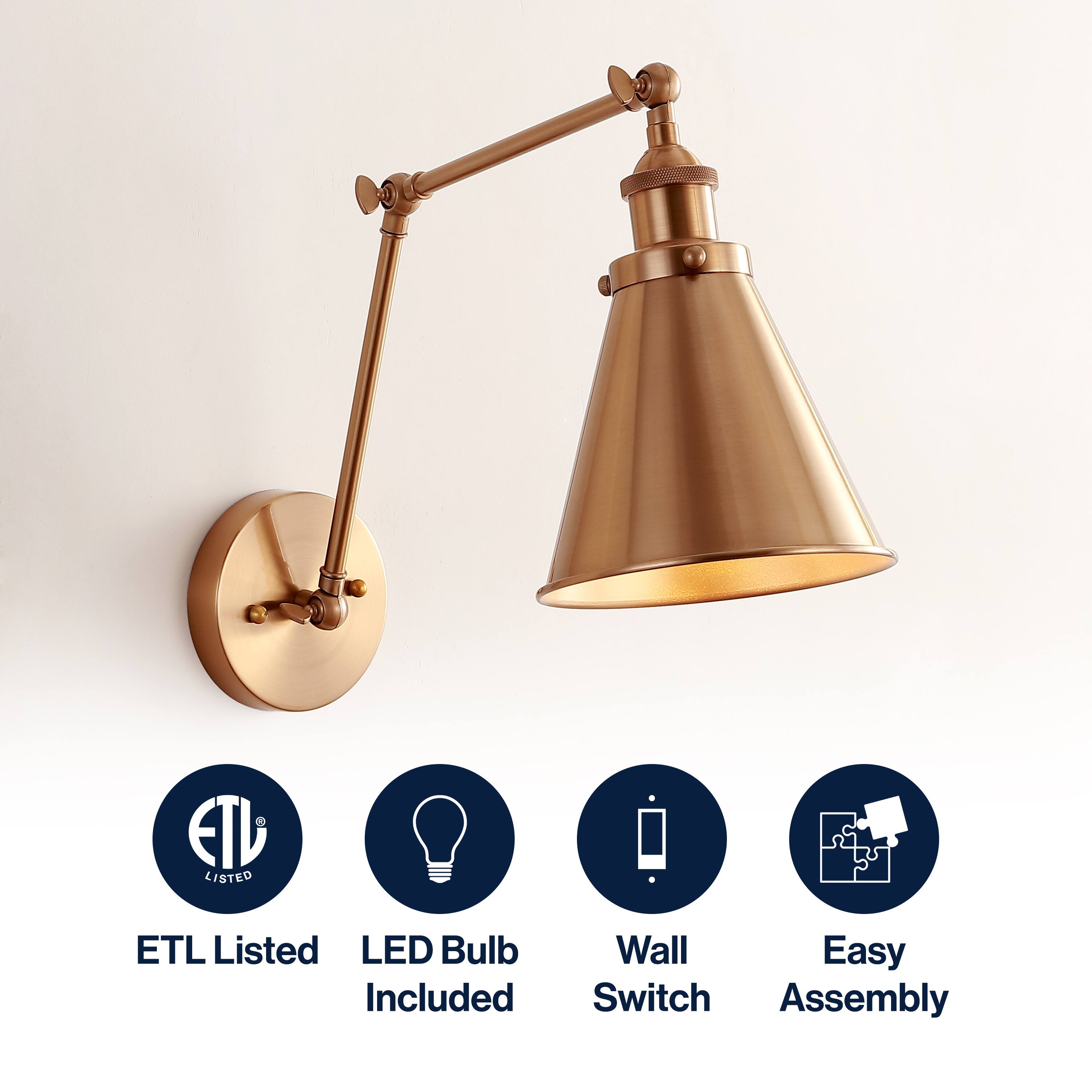 ETL Listed LED Bulb Included Wall Switch Easy Assembly