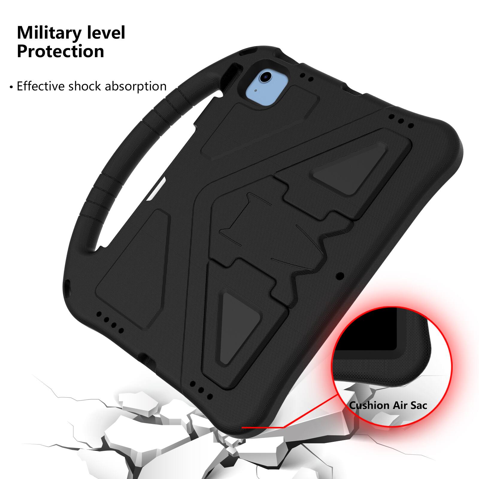 Military level Protection  
Effective shock absorption  
Cushion Air Sac