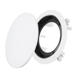 Unique Bargains - Ceiling In-Wall Speaker Grille Cover and Base, Round Metal Recessed Drop Ceiling Magnetic Dust Cover for Sound System - White