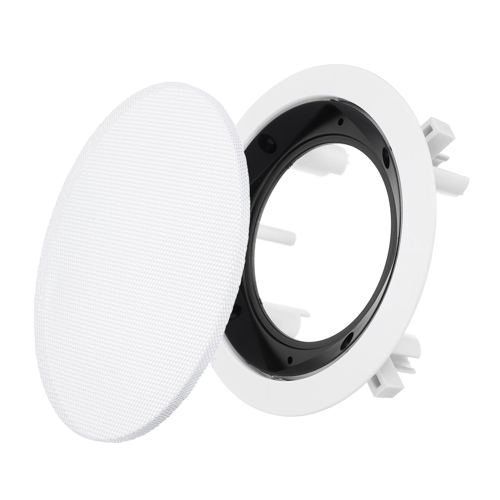 Front. Unique Bargains - Ceiling In-Wall Speaker Grille Cover and Base, Round Metal Recessed Drop Ceiling Magnetic Dust Cover for Sound System - White.