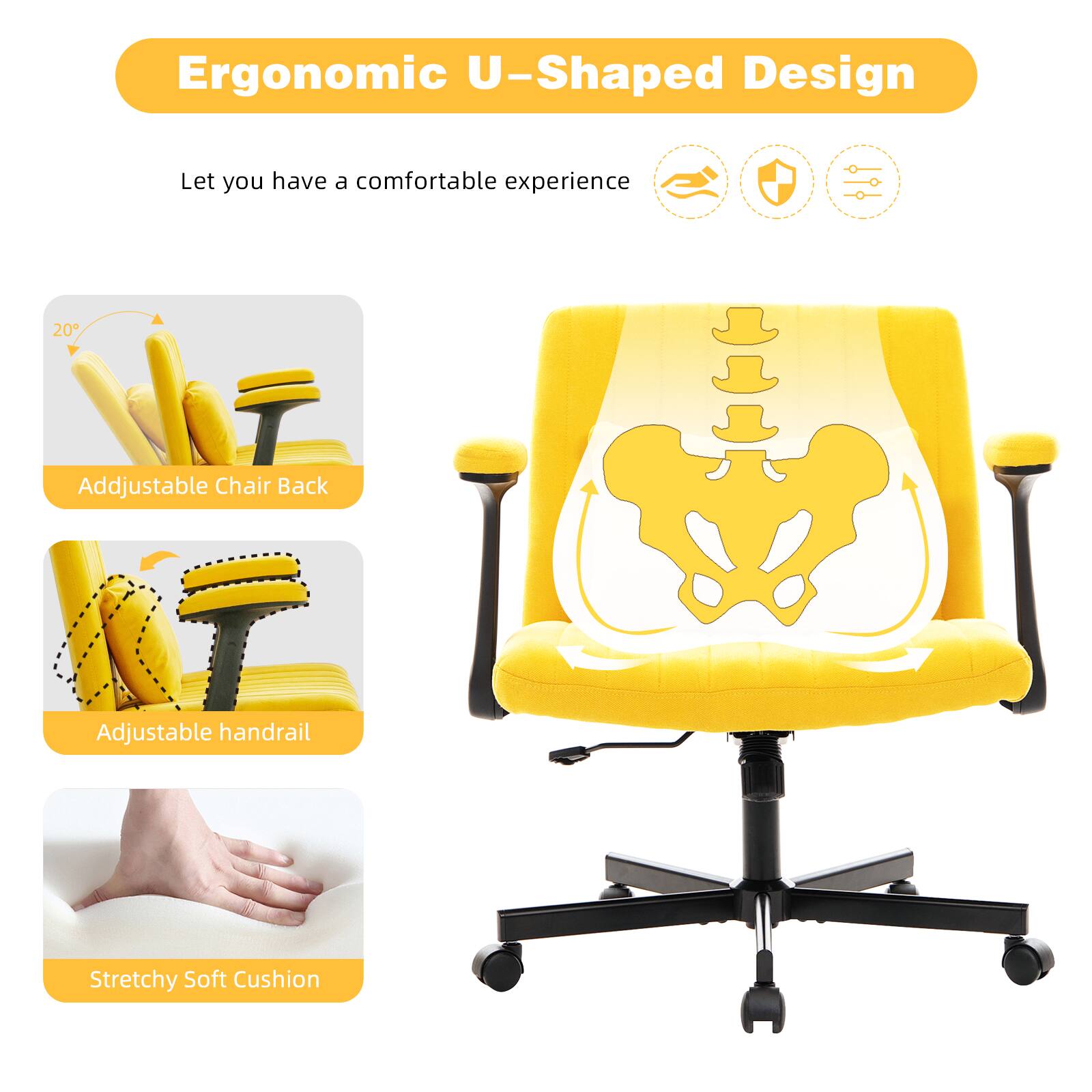 Ergonomic U-Shaped Design

Let you have a comfortable experience

- Adjustable Chair Back
- Adjustable handrail
- Stretchy Soft Cushion