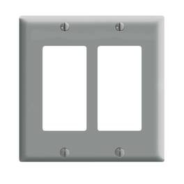 Leviton - Decora 2 gang Thermoset Plastic Decorator Wall Plate 1 pk - Gray