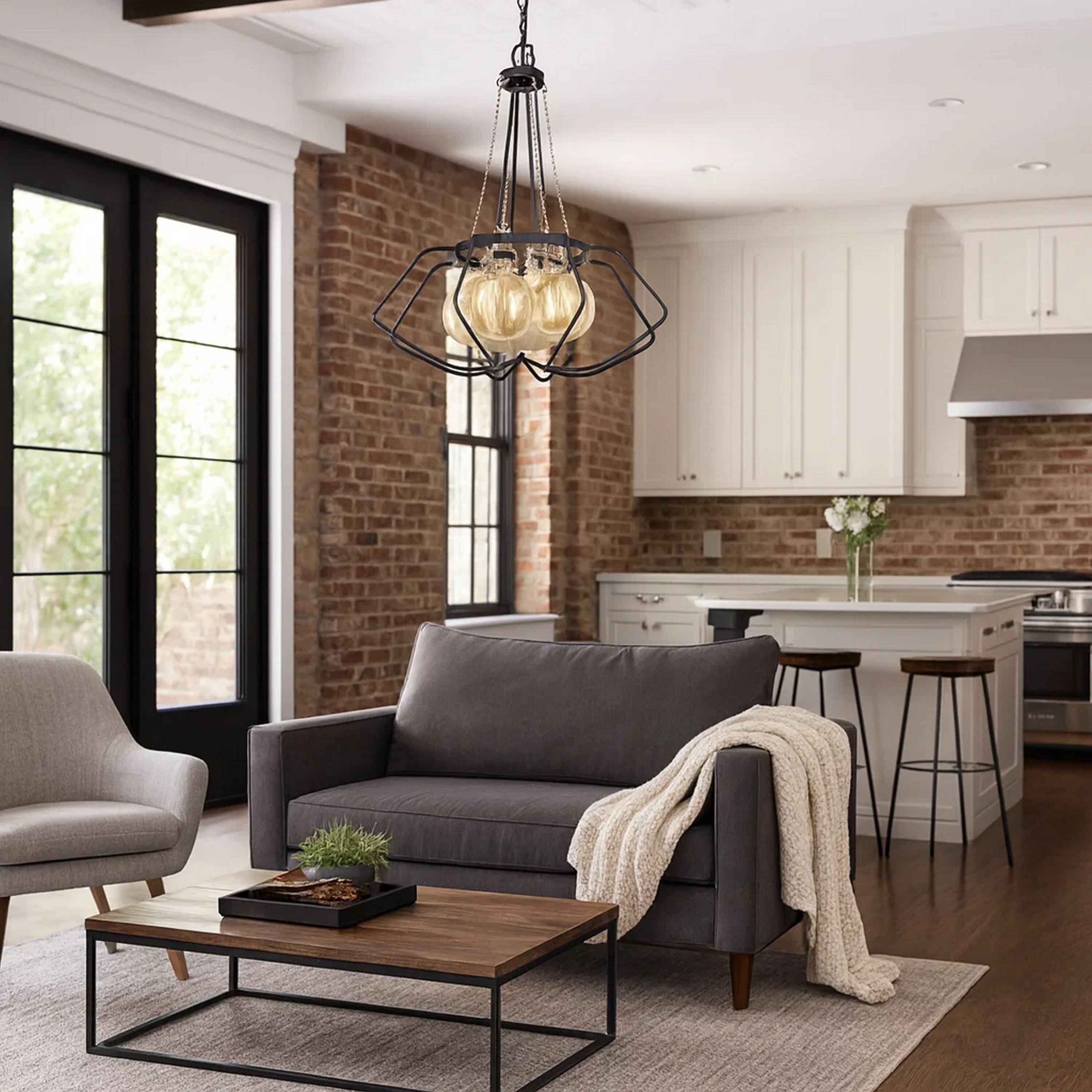 Manhattan Lane Lima 22 Inch Chandelier w 4 Light Bulbs, Metal Cage ...