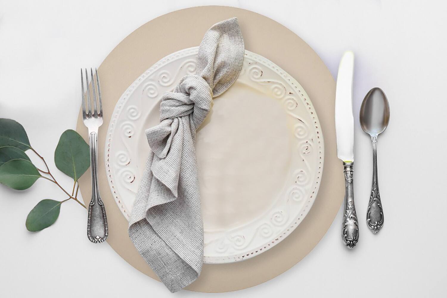 Alt View 1. Frieling - Davanti by  Mattola Placemats Set of 6, Round - Silk Gray.