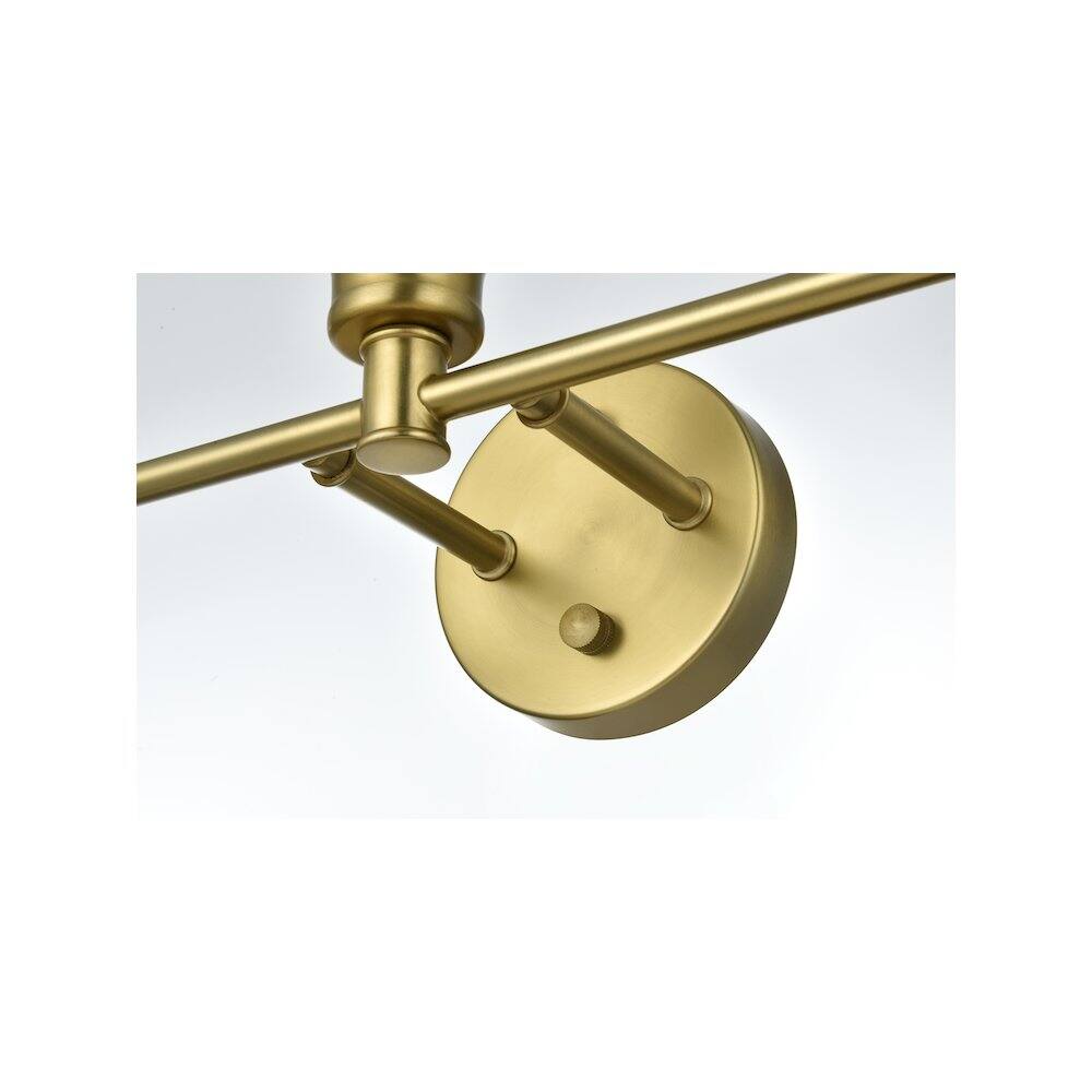 Alt View 2. Living District - Gene 5 Light Satin Gold and Frosted White Glass Wall Sconce - Satin Gold.