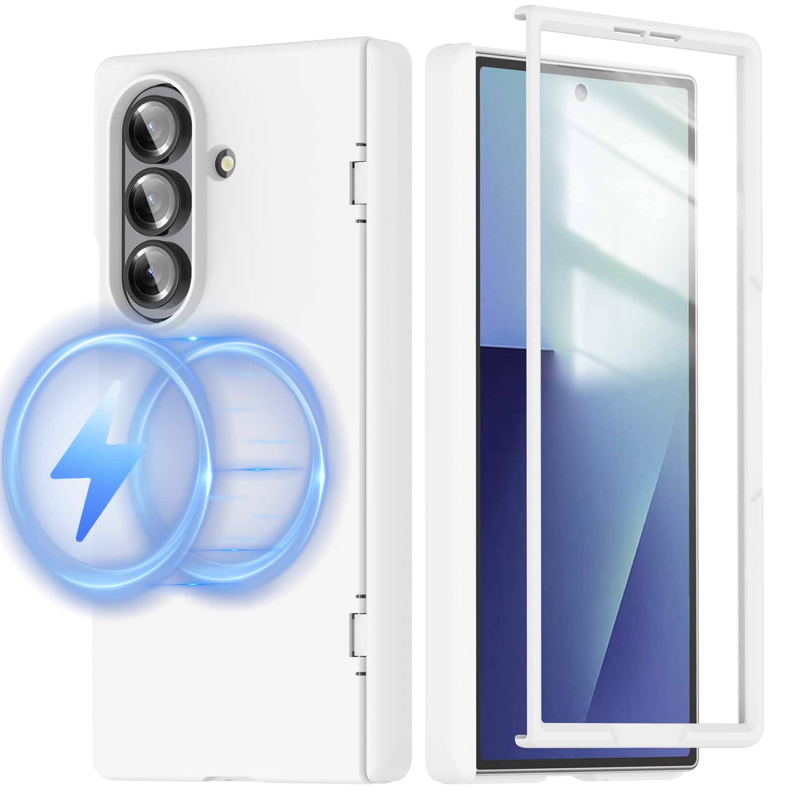Dteck - Magnetic for Samsung Galaxy Z Fold8 Ultra Case with Screen Protector,Compatible with MagSafe,Full Body Hinge Protection - White price history on PriceWatchPro