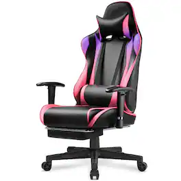 Egaming - Ergonomic Computer Chair with Footrest Gaming Chair with Headrest and Lumbar - Colorful