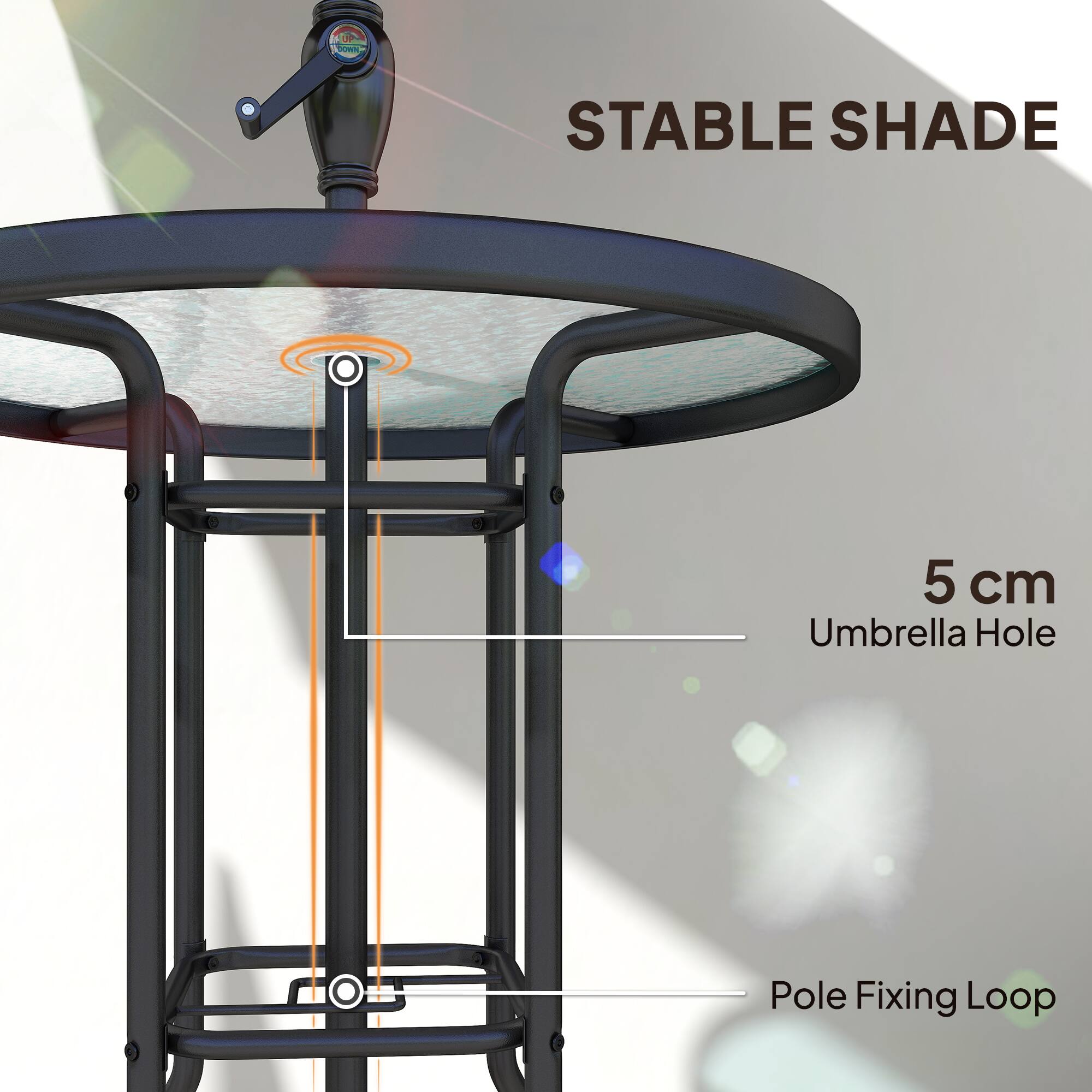 STABLE SHADE  
5 cm Umbrella Hole  
Pole Fixing Loop