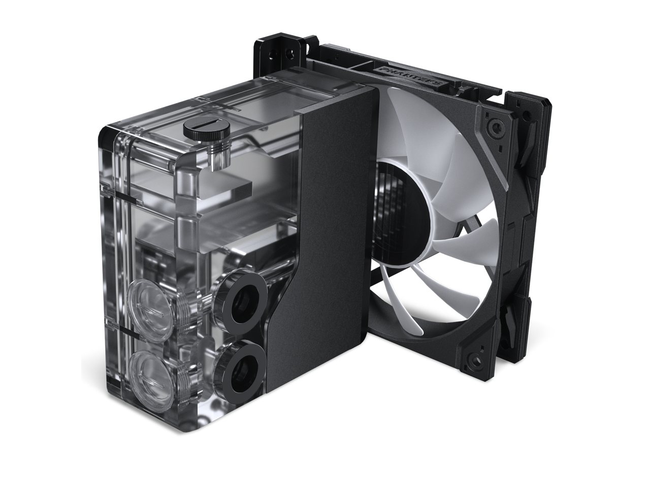 Alt View 8. Phanteks - Phanteks Glacier EZ-Fit 120RES-DDC Body, Compact Reservoir with 16mm Fittings, D-RGB, Black - Black.