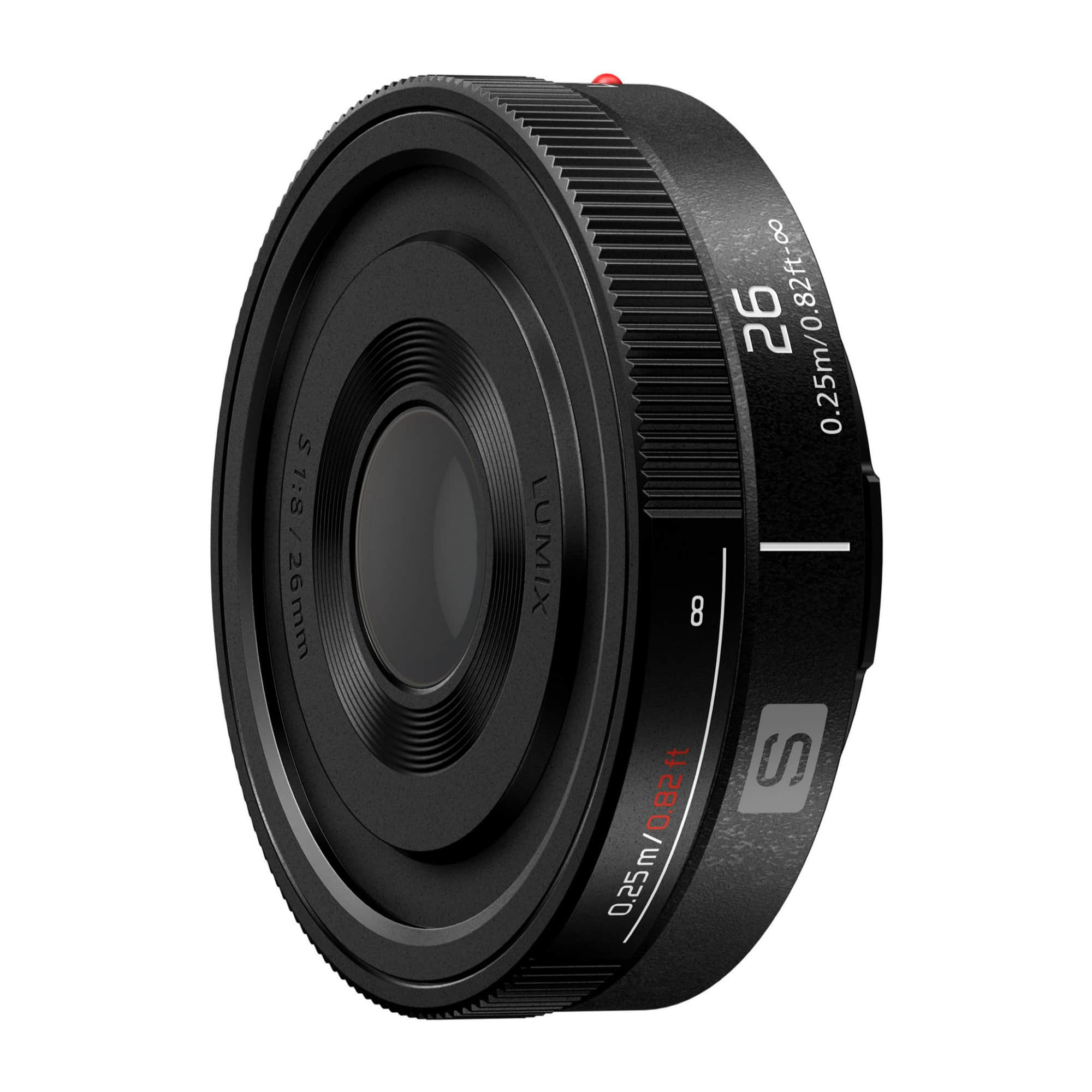 Panasonic - S R26 Lumix S 26mm F8 Black Lens with Manual Focus and Portable Body (Refurbished)