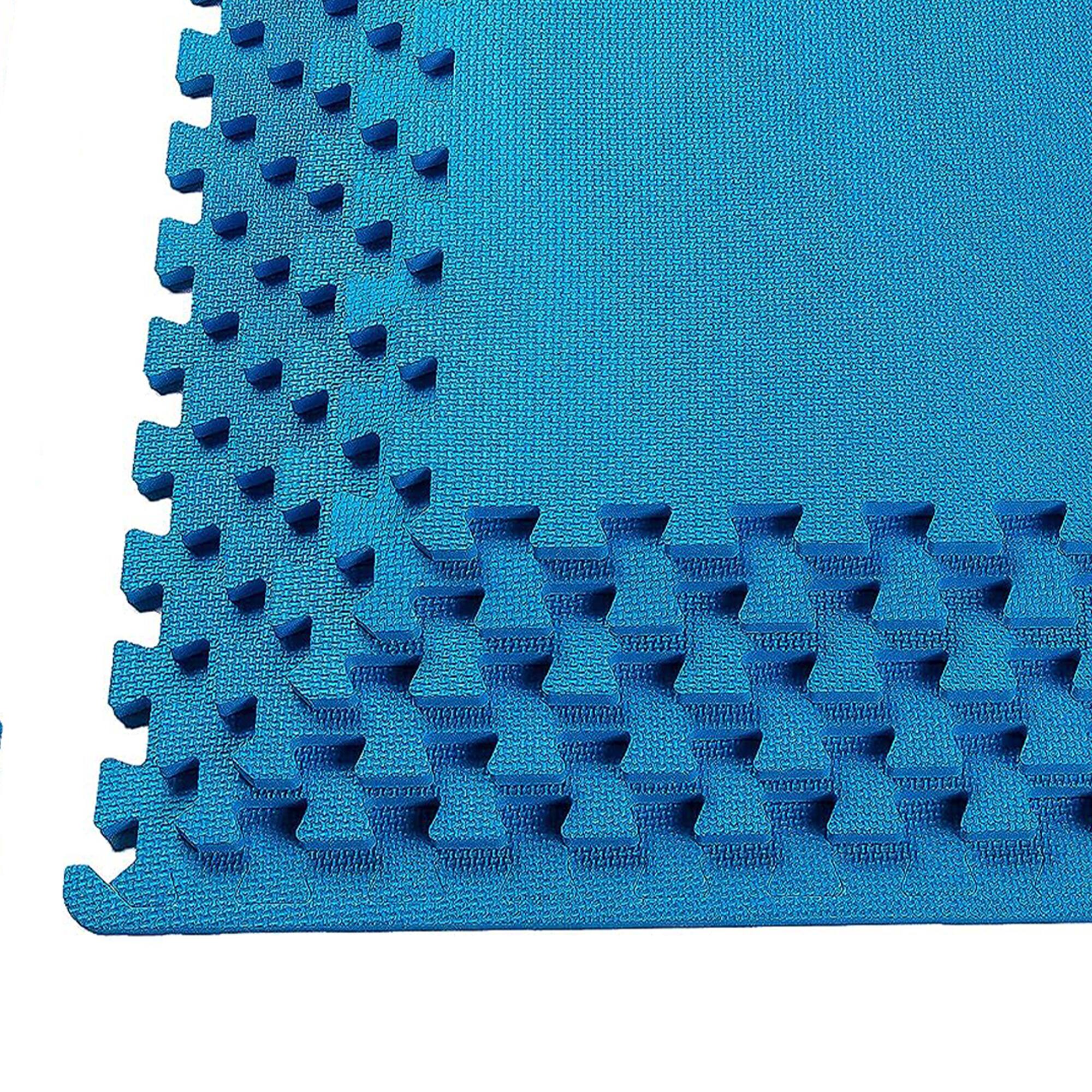 Alt View 2. Everyday Essentials - BalanceFrom Fitness 24 Sq Ft Interlocking EVA Foam Exercise Mat Tiles, Blue - Blue.